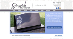 Desktop Screenshot of gingrichmemorials.com