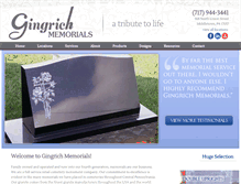 Tablet Screenshot of gingrichmemorials.com